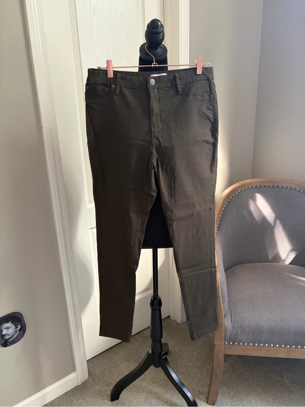 YMI Women's Olive Slim Stretch Chinos